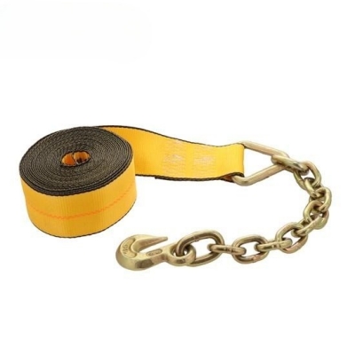 3″ Winch Strap with Chain Anchor Extension and Hook WLL 5400LBS