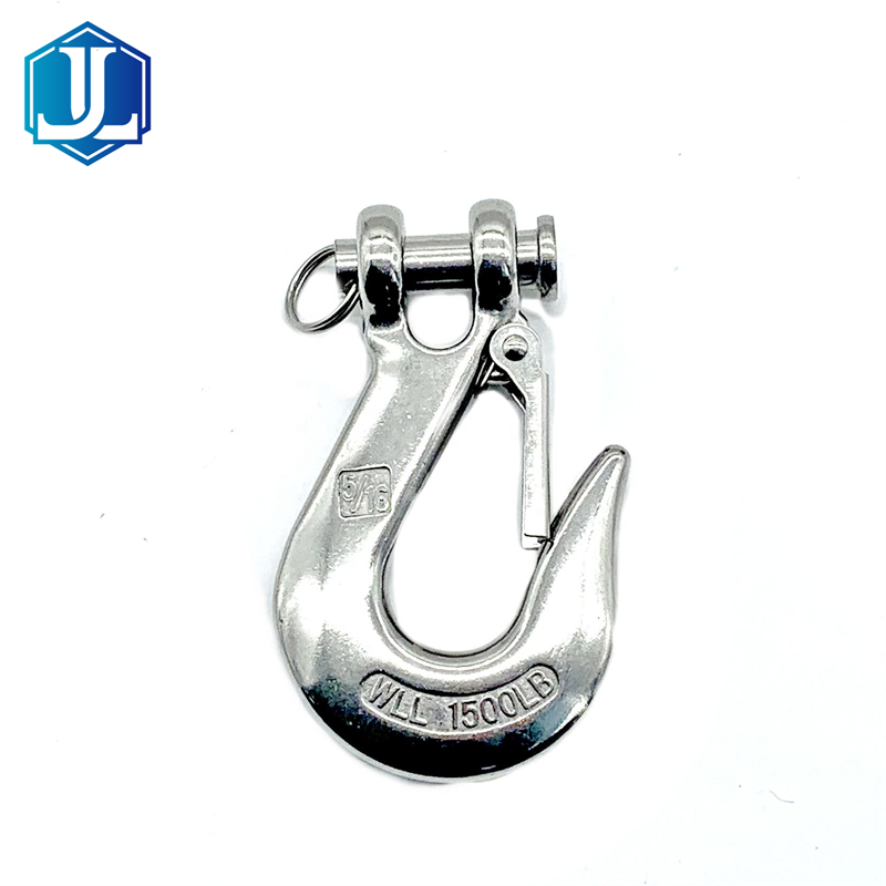 304 Stainless Steel US Type Clevis Crane Lifting Hook with Latch